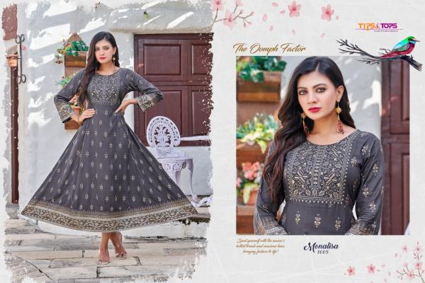 Tips Tops Monalisa Vol 1 Rayon Slub Print Designer Kurti collection